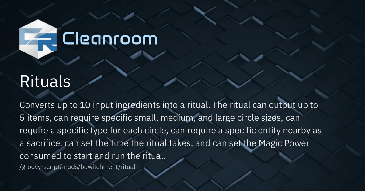 Rituals | Bewitchment | CleanroomMC