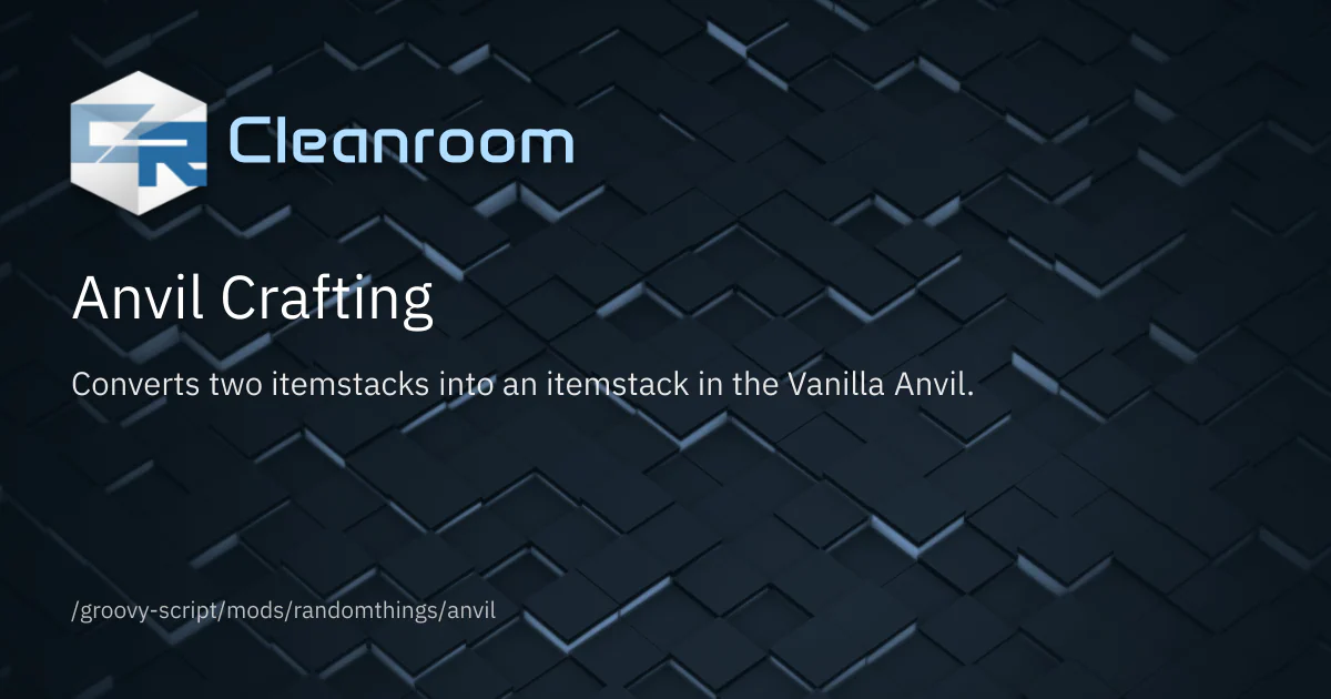 Random Anvil Anvil Crafting | Random Things | CleanroomMC